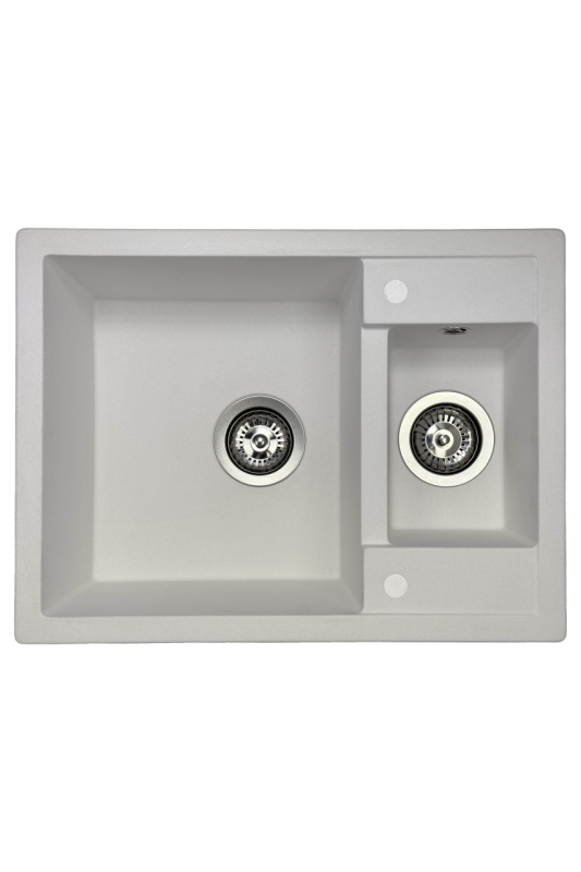 GraniteMy Smart extra superficială 1,5 chiuvetă de bucătărie din granit alb 58x44cm 1208967418