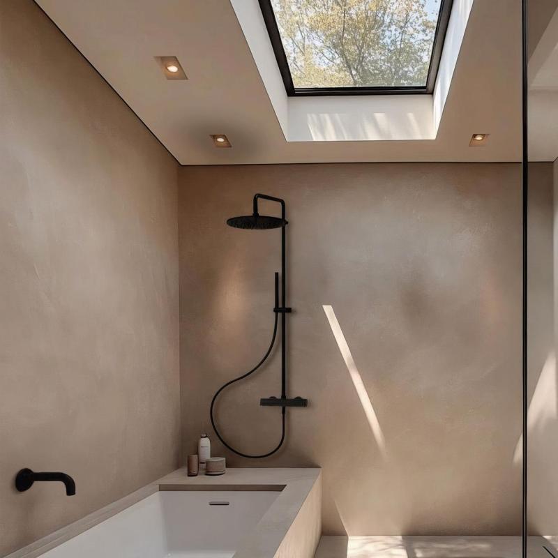 Waterevolution Flow doucheset met regendouche mat zwart 250mm T141N25PR