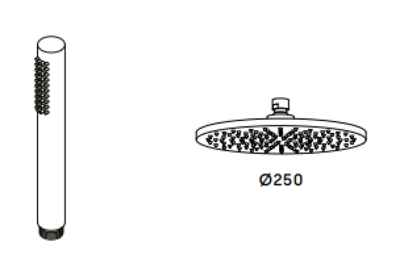 Waterevolution Flow combinatie de duș cu duș de ploaie PVD auriu White Gold 250mm T141N25WGE