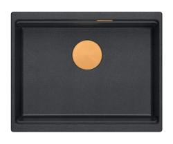 Quadri Newport II granit chiuvetă submontată antracit 560x450mm cu dop și capac de scurgere din cupru 1208967461