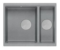 Quadri Newport II gri 1,5 chiuvetă granit montaj pe blat și sub blat dimensiuni 555x460mm cu dop din inox 1208967469