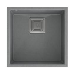 Quadri Quadrangle chiuvetă submontată din granit gri 42x42cm cu dop din inox 1208967483