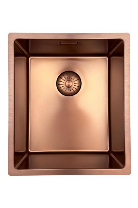 Pure.Sink Prestige chiuvetă 34x40 cm PVD Cupru 10mm rază montare sub blat, la nivel și deasupra blatului PPG3440-62