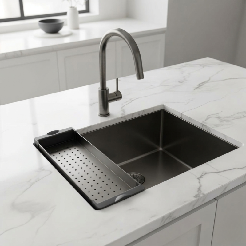 Pure.Sink Prestige bazin de inserție pentru chiuvetă Gun Metal PPGCL40-61