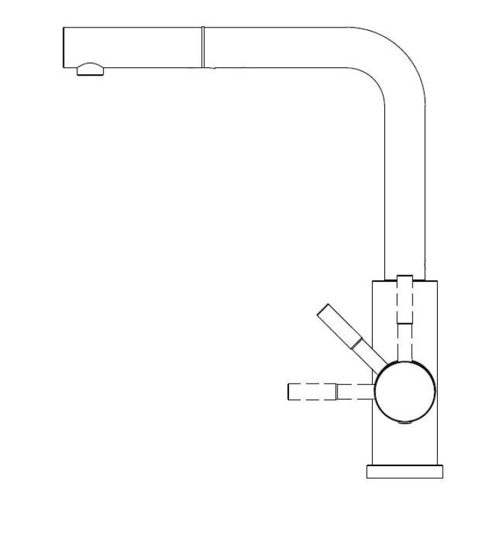 Pure.Sink Elite Steel Spark-S baterie de bucătărie PVD Aur Periat cu duză extensibilă PS8041-60