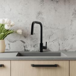 Pure.Sink Elite Steel Crystal-S baterie de bucătărie Negru Mat cu duză extensibilă PS8050-10