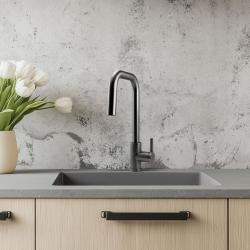 Robinet de bucătărie Pure.Sink Elite Steel Crystal-S PVD Gun metal, cu duză extensibilă PS8050-61