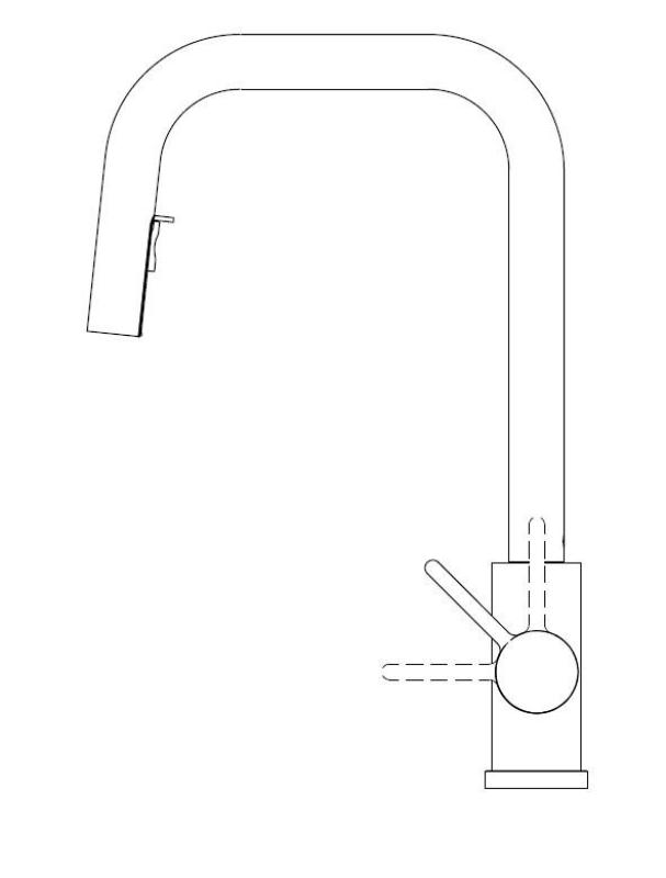 Robinet de bucătărie Pure.Sink Elite Steel Crystal-S PVD Gun metal, cu duză extensibilă PS8050-61