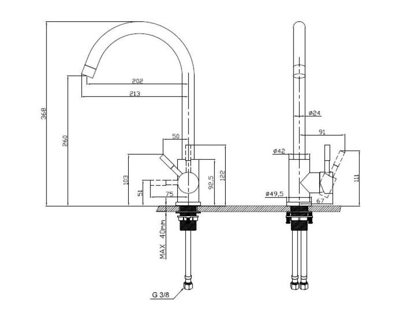 Pure.Sink Elite Steel Stream robinet de bucătărie din oțel inoxidabil PS8044-02