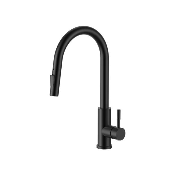 Ausmann Elite Steel Stream-S robinet de bucătărie negru mat cu gura de scurgere extensibilă PS8045-10