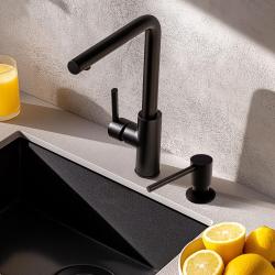 Dispenserul de săpun Pure.Sink Elite Steel Shine Negru mat PS9010-10