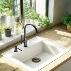 Pure.Sink Elite Steel Shine încorporat Dozator de săpun PVD Gun Metal reîncărcabil de sus PS9010-61