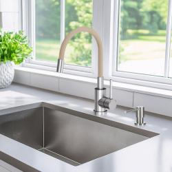 Quadri Bristol Robinet de bucătărie din oțel inoxidabil cu țeavă flexibilă bej 1208967664