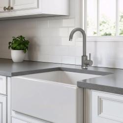 Quadri Coventry Robinet de Bucătărie Gri cu Gura de Scurgere Rotativă 1208967666