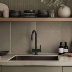 Quadri Leichester Keukenkraan Zwart 3-weg met een extra aansluiting voor gefilterd water 1208967671