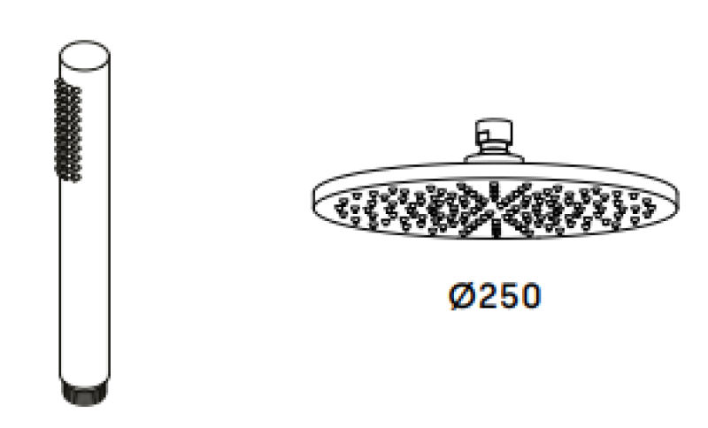Waterevolution Flow combinatie de duș termostatic cu duș de ploaie alamă naturală 250mm T141TN25LE