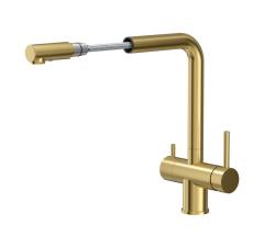 Quadri Ellesmere Baterie de bucătărie PVD Aur 3-căi cu conexiune suplimentară pentru apă filtrată 1208967781