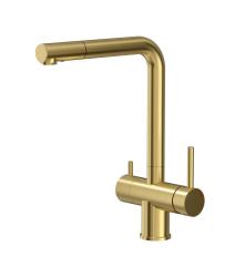 Quadri Ellesmere Baterie de bucătărie PVD Aur 3-căi cu conexiune suplimentară pentru apă filtrată 1208967781