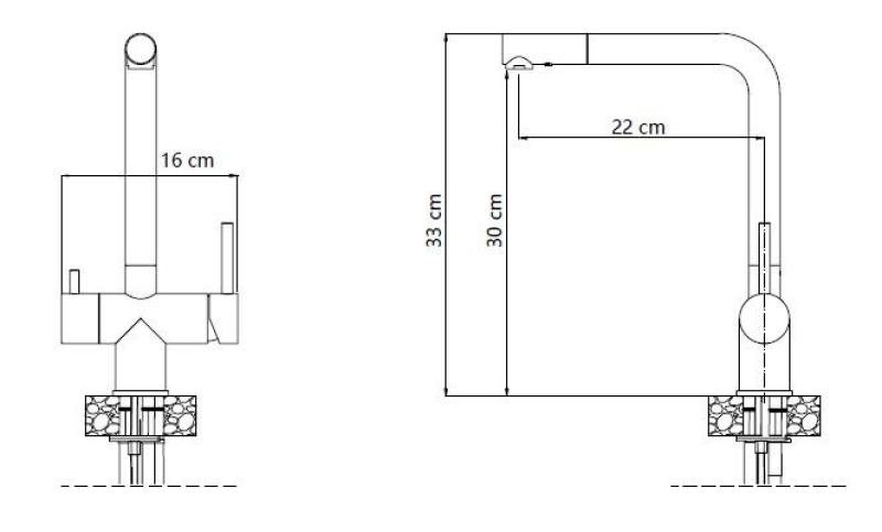 Quadri Ellesmere Robinet de bucătărie din oțel inoxidabil cu 3 căi și conexiune suplimentară pentru apă filtrată 1208967782