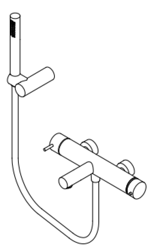 Waterevolution Flow thermostatische tweeweg-douchemengkraan met handdouche Gun Metal T130TNWGM