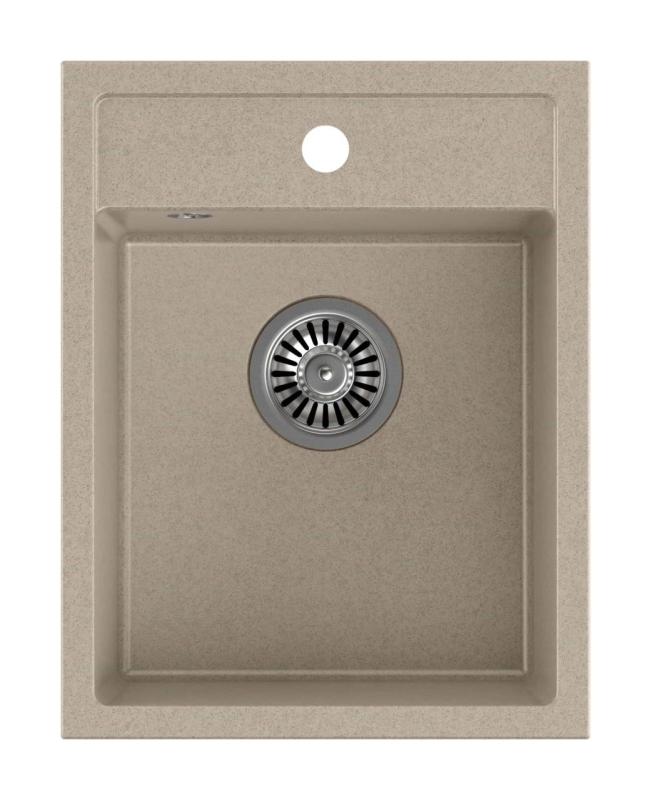 Quadri Londen Granit Bej Nisip Chiuvetă 39x50 cm cu Orificiu pentru Robinet pentru Montaj deasupra - 1208967845