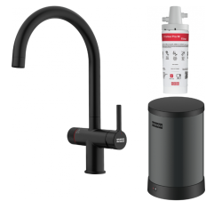 Franke Maris waterhub 4L boiler 3-1 cu robinet mecanic pentru apă clocotită Twist, negru mat, cu bypass waterhub 1208967862