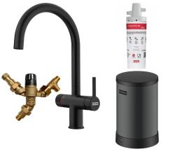 Franke Maris waterhub 4L boiler 3-1 cu robinet mecanic pentru apă clocotită Twist, negru mat, cu bypass waterhub 1208967862