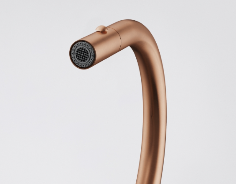 Franke Mythos Masterpiece Robinet de bucătărie Cupru cu gura de scurgere în formă de J și duș extractibil - 115.0711.557