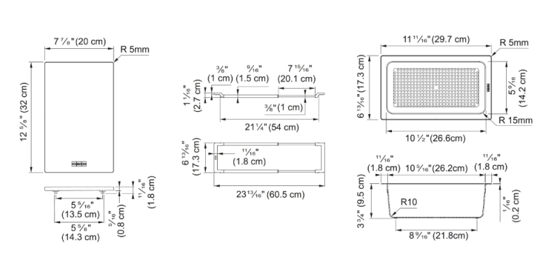 Franke Universal Accessoire All-In Set 1 - Tocător, Tavă de Plastic și Pod Telescopic 112.0655.481