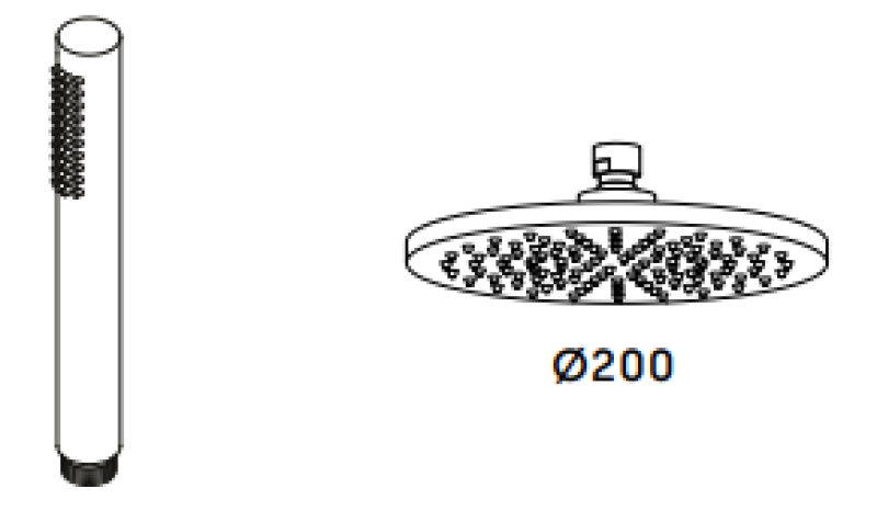 Waterevolution Flow drieweg douchemengkraan met hand- en hoofddouche Zwart T131NPR