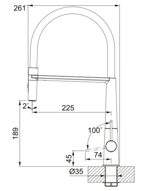 Franke Icon Monocomandă Baterie de Bucătărie cu Duș Flexibil, Negru 115.0690.598