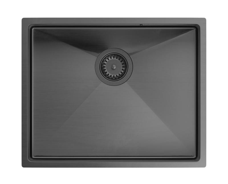 Aquadesign Zara Chiuvetă Gun metal 54x44cm Montare sub blat, Montare la nivel și Montare deasupra blatului cu Dop Gun metal - 1208969511