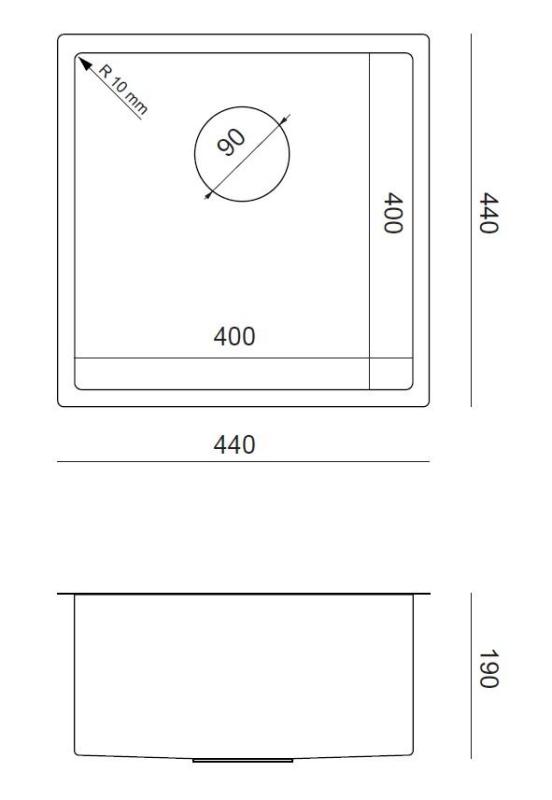 Aquadesign Zara Chiuvetă Aurie 44x44cm Submontaj, Montaj la Nivel și Montaj deasupra cu Dop Auriu - 1208969514