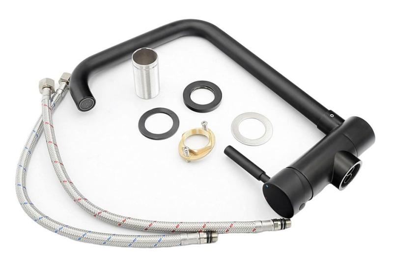 Graniteland Serenity Robinet de bucătărie negru cu gura pliabilă 1208969533.