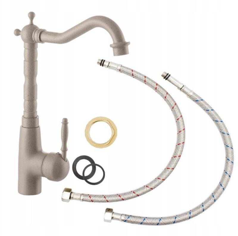 Baterie de bucătărie Graniteland Verve Beige Nisip cu ieșire rotativă 1208969534