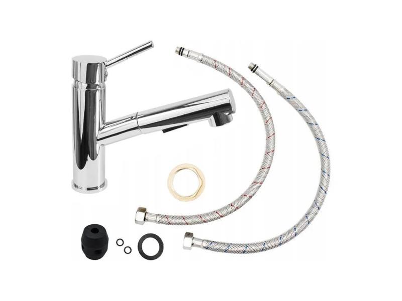 Landul Granit Ceres Baterie de Bucătărie Cromată cu Duză Extensibilă și Duș de Mână cu Dublă Funcție 1208969535