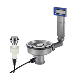 Set Sită pentru Chiuvetă Lorreine din Oțel Inoxidabil cu Preaplin și Buton de Apăsare pentru Golire Automată 1208969589