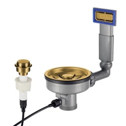 Set de scurgere pentru chiuvetă Lorreine, aurie, cu preaplin și buton de presiune pentru golire automată 1208969592