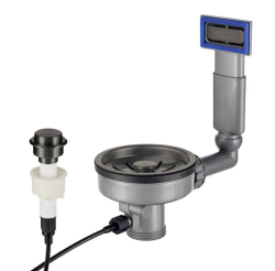 Lorreine Set de Scurgere pentru Chiuvetă Gun Metal cu Preaplin și Buton de Presiune pentru Evacuare Automată 1208969593