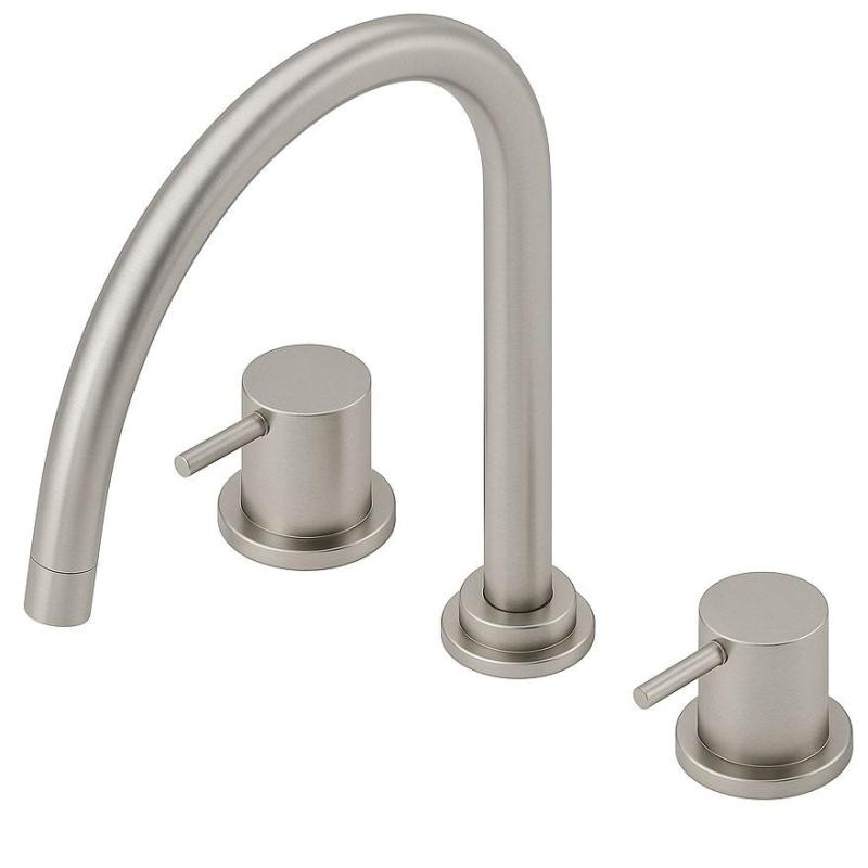 Revoluția Apei Flow robinet de bucătărie cu 3 găuri, cu gura de scurgere rotativă și conexiune pentru apă filtrată, inox T152UIE.