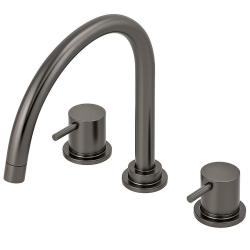 Waterevolution Flow 3-gaats keukenmengkraan met draaibare uitloop en aansluiting voor gefilterd water gun metal T152UGME
