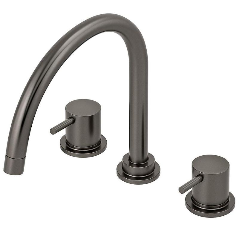 Waterevolution Flow 3-gaats keukenmengkraan met draaibare uitloop en aansluiting voor gefilterd water gun metal T152UGME