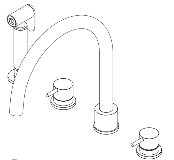 Waterevolution Flow 4-gaats keukenmengkraan met uittrekbare sproeier light gold T153UWGE

Vertaling naar het Roemeens:
Baterie de bucătărie cu patru găuri Waterevolution Flow cu duză extensib