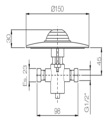 PB Pedal Line Pedală de picior ascunsă crom pentru montare pe podea 1208969760