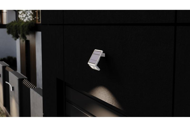 Corp de iluminat solar cu detector de mișcare și amurg DAVOS, LED, 1000lm, 4000K, 2000mAh, IP54, alb