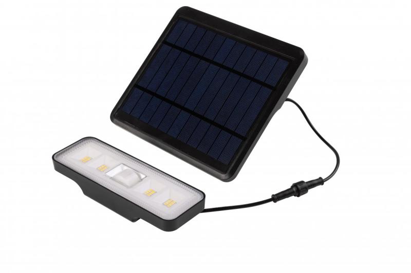 Corp de iluminat solar cu senzor de mișcare și crepuscular DAVOS, LED, 1000lm, 4000K, 2000mAh, IP54, negru
