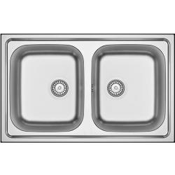 Banca Centurio 20 chiuvetă dublă din inox montaj pe blat 80x50cm 1208970026