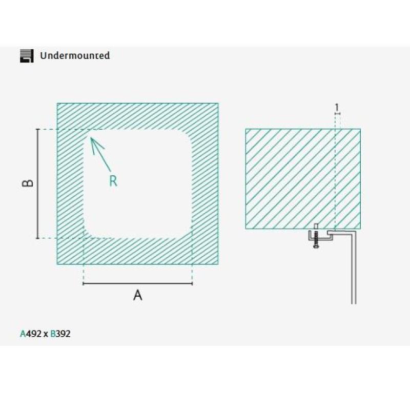 Banka IB5040 chiuvetă din inox 50 x 40 cm montare sub blatul 1208970037
