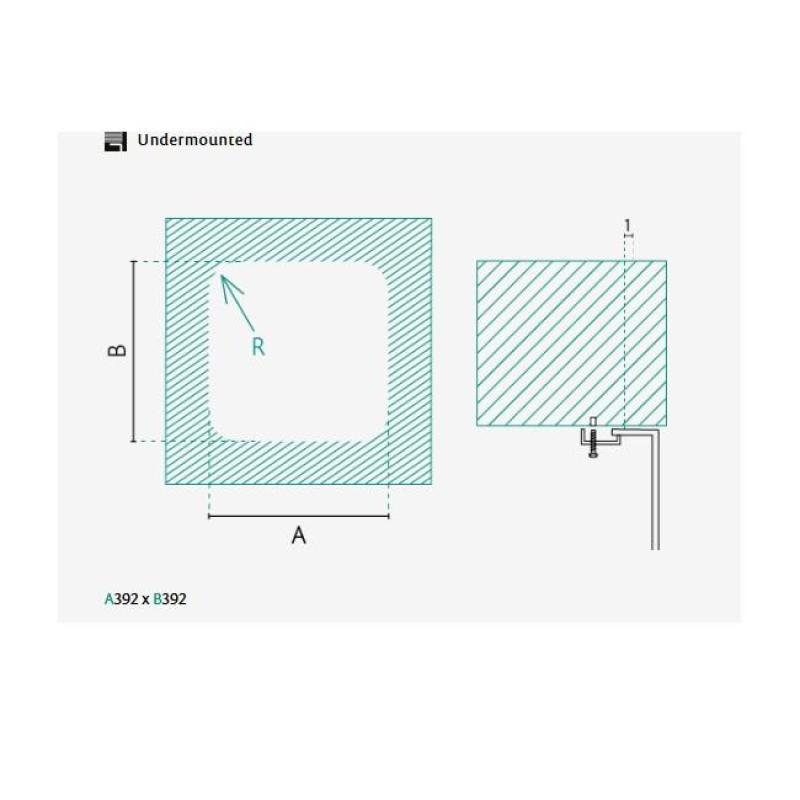 Chiuveta din inox IB4040 Banca 40 x 40 cm Sub-încorporabilă 1208970039