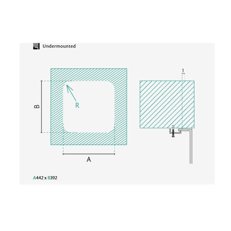 Banca IB4540 chiuvetă din oțel inoxidabil 45 x 40 cm montare sub blat 1208970044